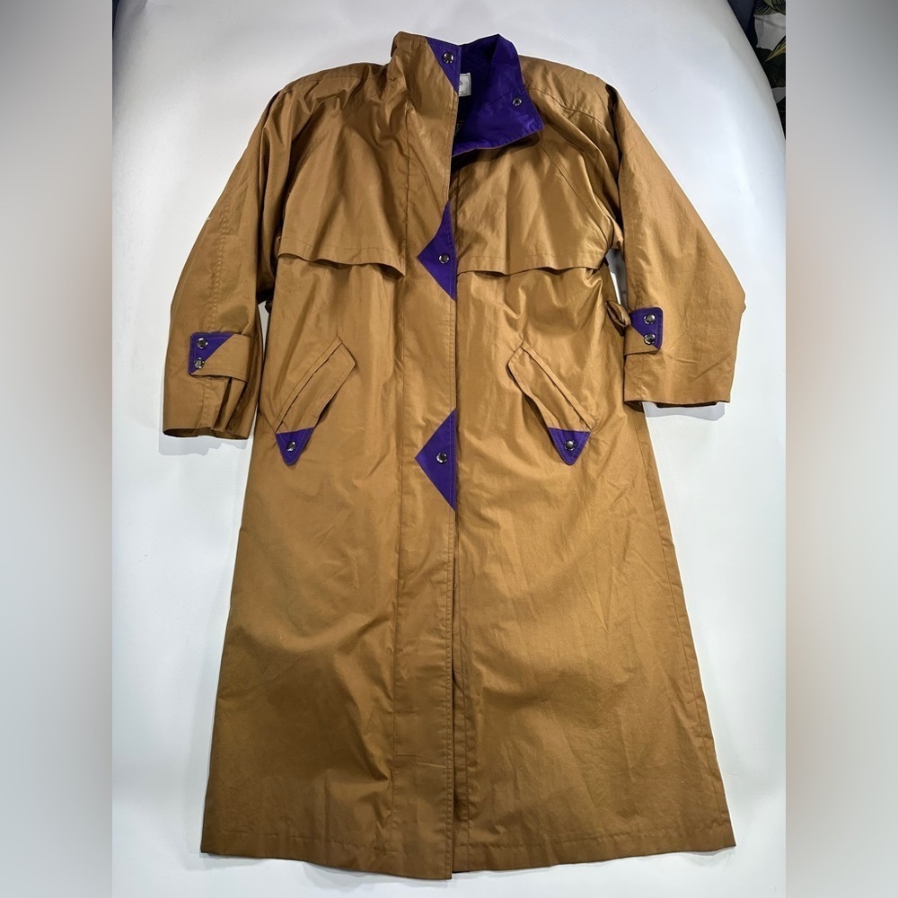 Lifestyles 90s Utility Long Coat Paisley Lining Size 8 - Picture 2 of 16